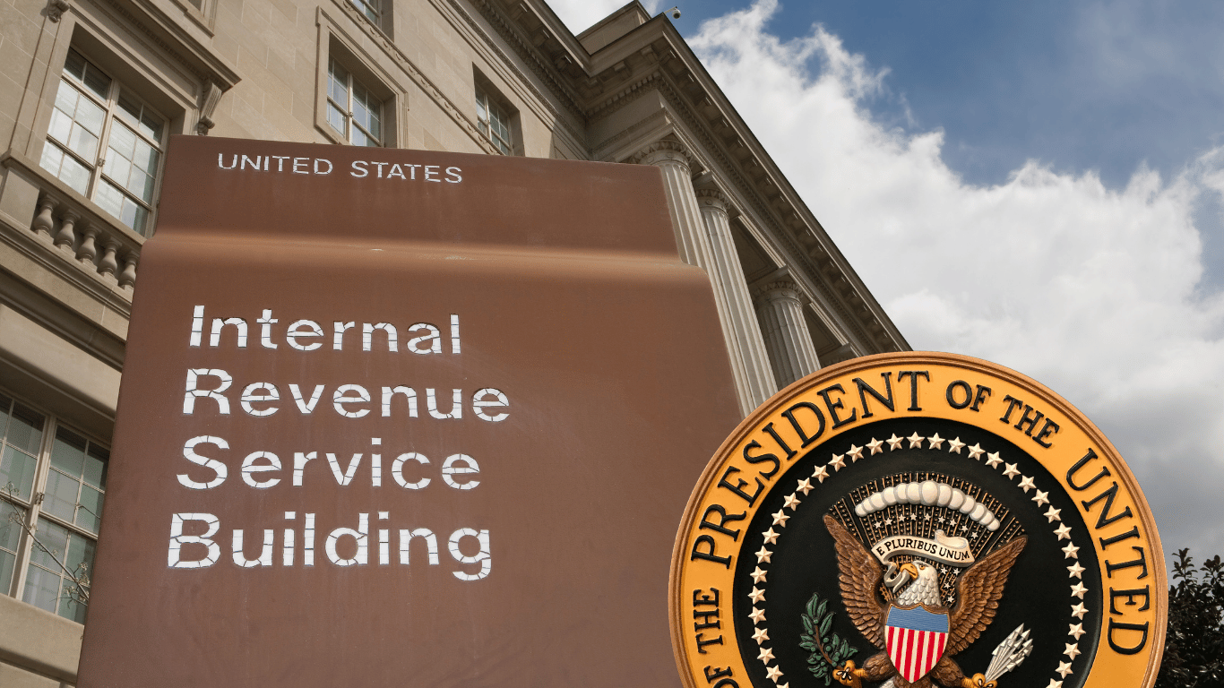 IRS building and presidential seal