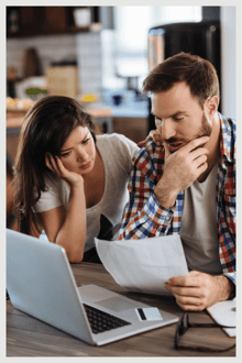 Couple looking frustrated 