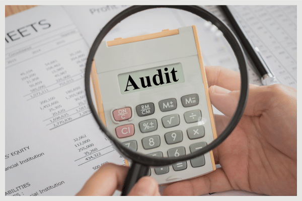 Audit written on calculator